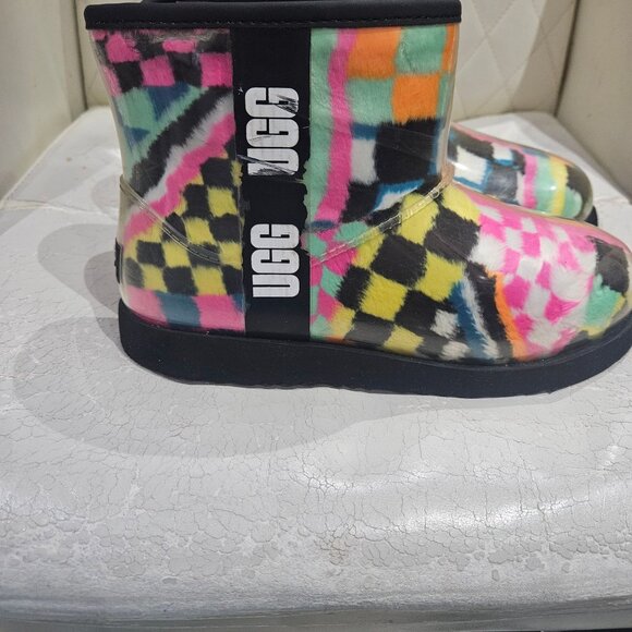 Ugg Womens Patchwork Ankle Boots Size 5 Multicolor - Picture 2 of 6